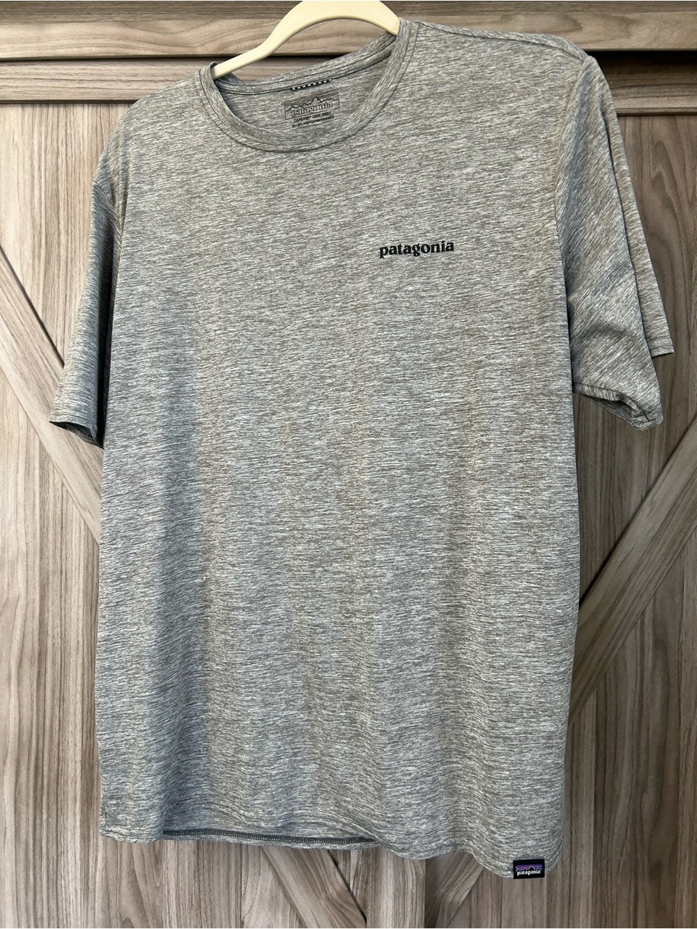 Patagonia Heather Gray Short-Sleeve Logo Tee